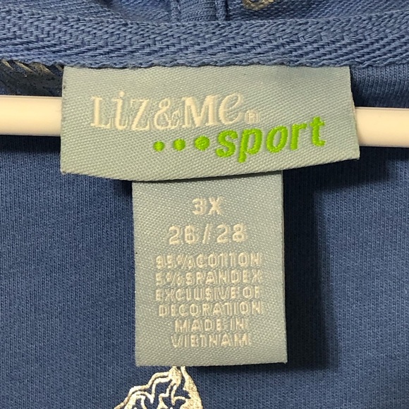 Liz & Me Sport Women Hoodie Size 3X Plus Size Blue Snap Buttons - Picture 2 of 12